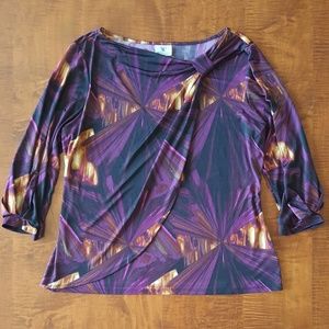 EUC Worthington  PL Knot BoatNeck Drape Front Top